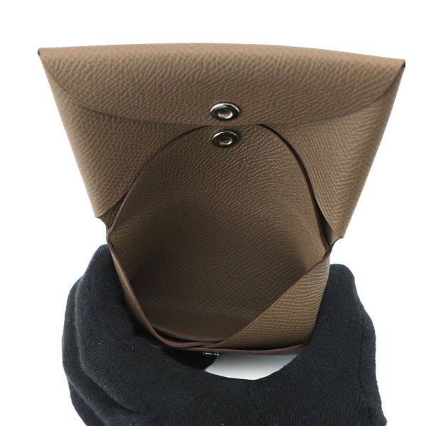 エルメス コインケース カルヴィ デュオ エトゥープ/シルバー金具 エプソン K刻印 HERMES 財布