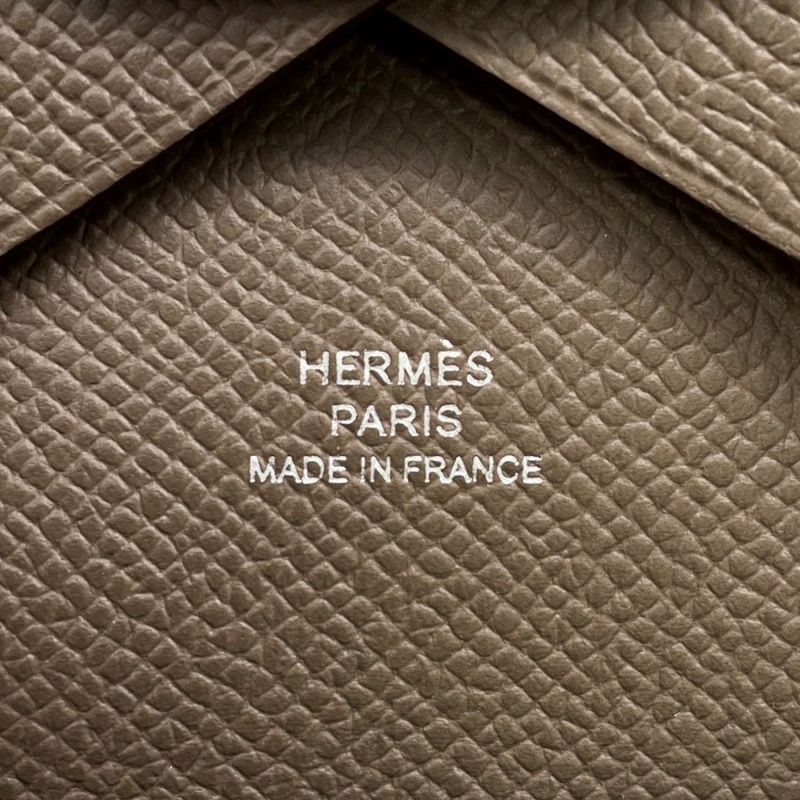 エルメス コインケース カルヴィ デュオ エトゥープ/シルバー金具 エプソン K刻印 HERMES 財布