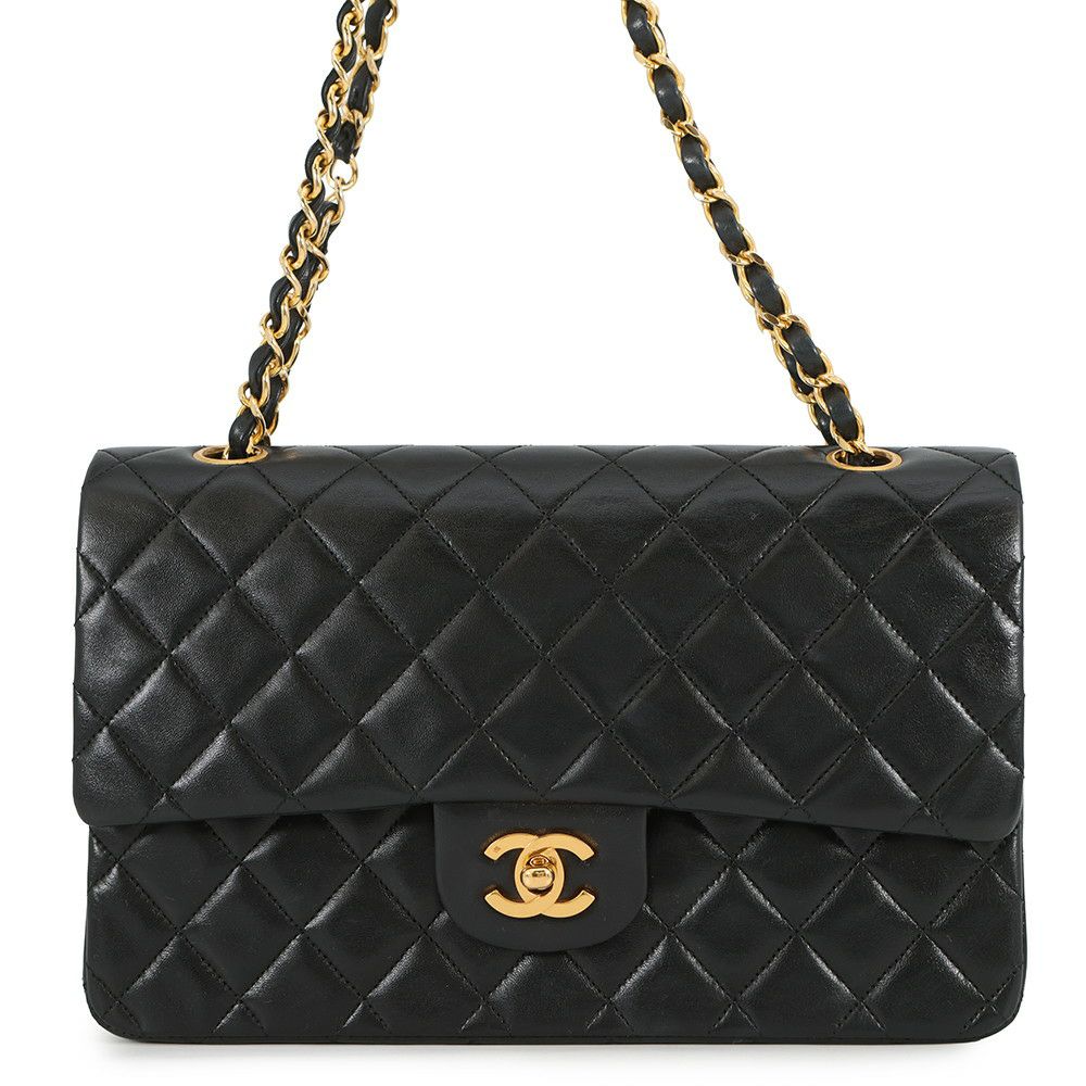 シャネル チェーンショルダーバッグ マトラッセ25 ココマーク ラムスキン A01112 CHANEL バッグ 黒