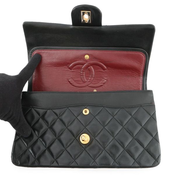 シャネル チェーンショルダーバッグ マトラッセ25 ココマーク ラムスキン A01112 CHANEL バッグ 黒