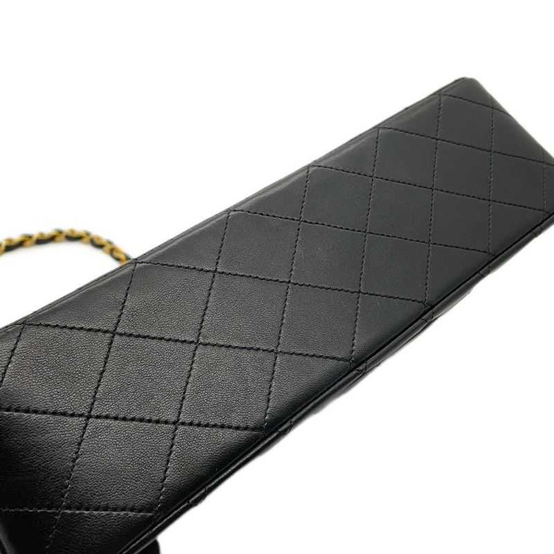 シャネル チェーンショルダーバッグ マトラッセ25 ココマーク ラムスキン A01112 CHANEL バッグ 黒
