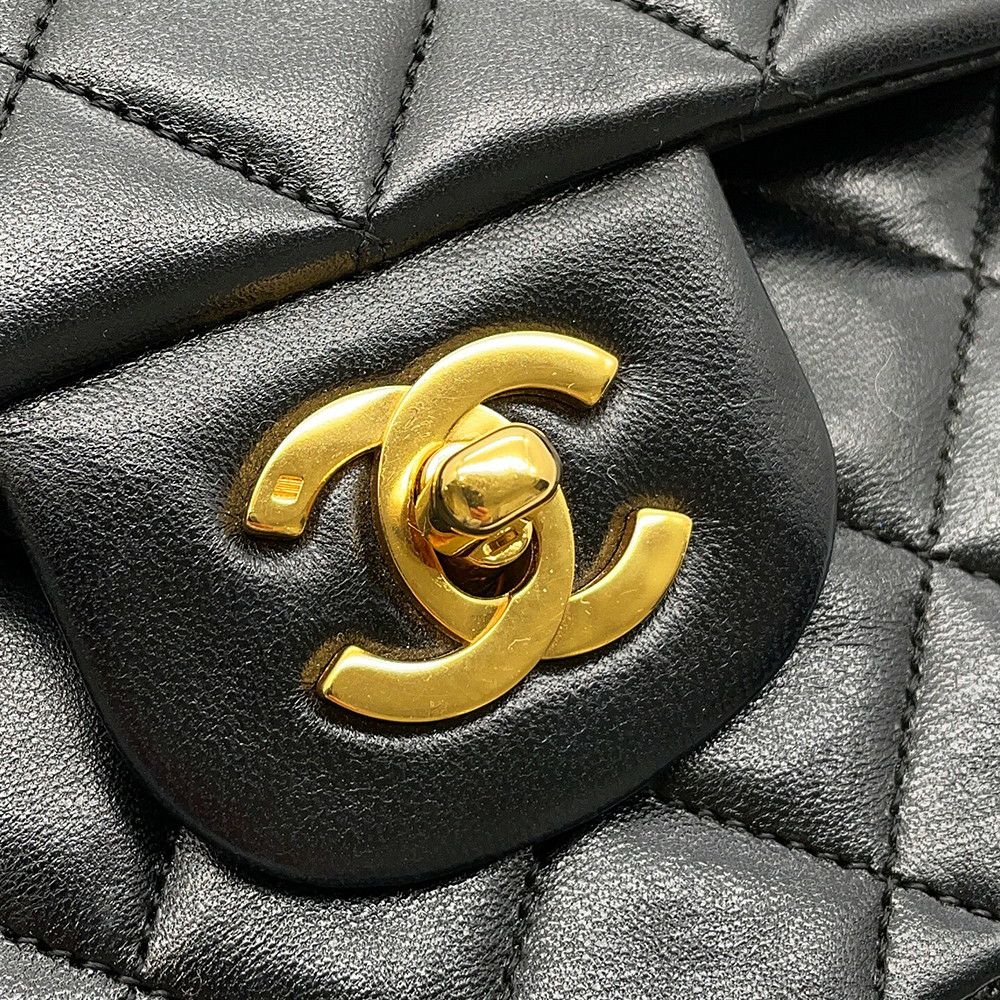 シャネル チェーンショルダーバッグ マトラッセ25 ココマーク ラムスキン A01112 CHANEL バッグ 黒