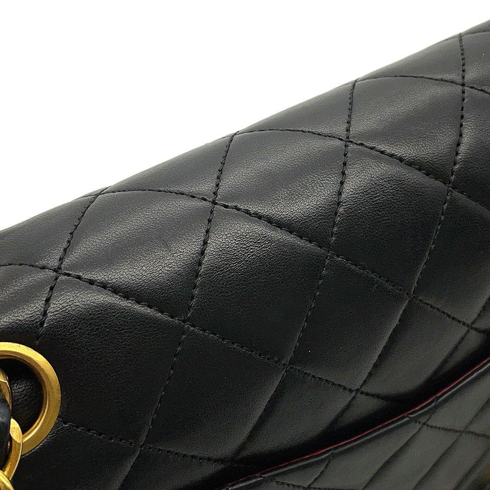 シャネル チェーンショルダーバッグ マトラッセ25 ココマーク ラムスキン A01112 CHANEL バッグ 黒