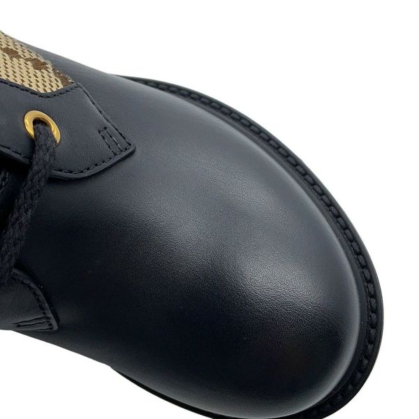 グッチ ブーツ ジャンボGG GGマーモント アンクル レザー/GGキャンバス レディースサイズ34 1/2 719849 GUCCI 靴 黒