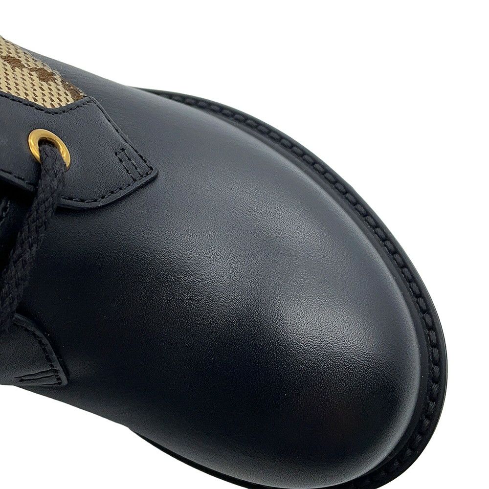 グッチ ブーツ ジャンボGG GGマーモント アンクル レザー/GGキャンバス レディースサイズ34 1/2 719849 GUCCI 靴 黒