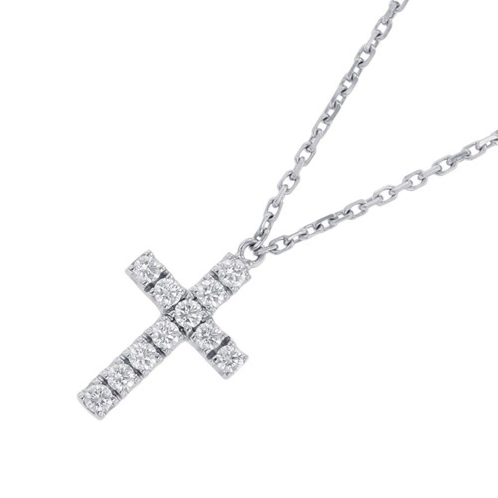 カルティエ ネックレス クロス ダイヤモンド 11P 計0.13ct K18WGホワイトゴールド B7221700 Cartier ペンダント
