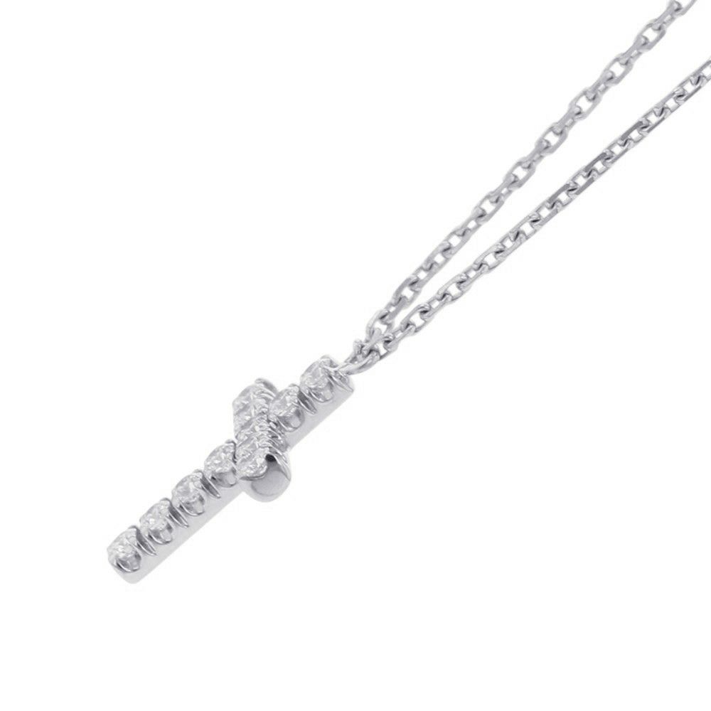 カルティエ ネックレス クロス ダイヤモンド 11P 計0.13ct K18WGホワイトゴールド B7221700 Cartier ペンダント