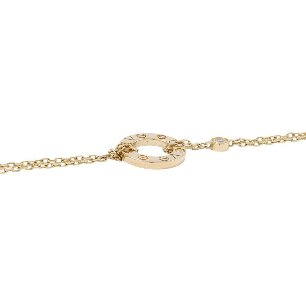 カルティエ ブレスレット LOVE サークル チェーン ダイヤモンド 2P 計0.03ct K18YGイエローゴールド B6038300 Cartier ラブ チェーン