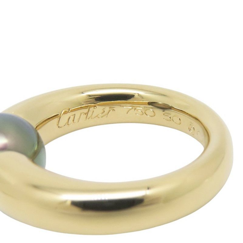 カルティエ リング ペルラ ブラックパール 黒蝶真珠 K18YGイエローゴールド サイズ50 Cartier 指輪