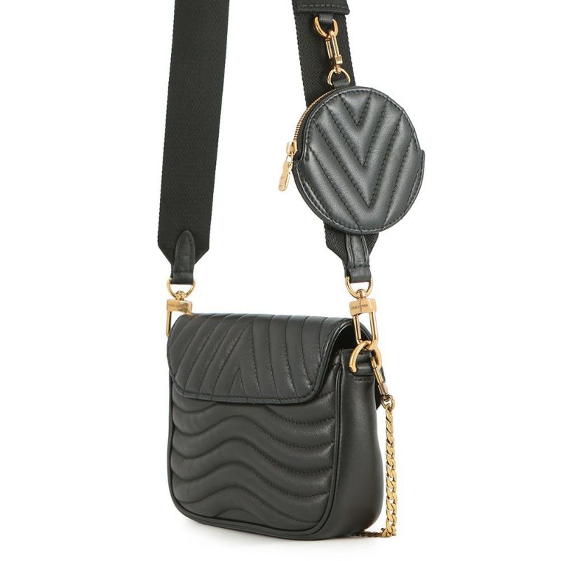 ルイヴィトン ショルダーバッグ カーフレザー ミュルティ・ポシェット M56461 LOUIS VUITTON 2way ポーチ付き ブラック 黒