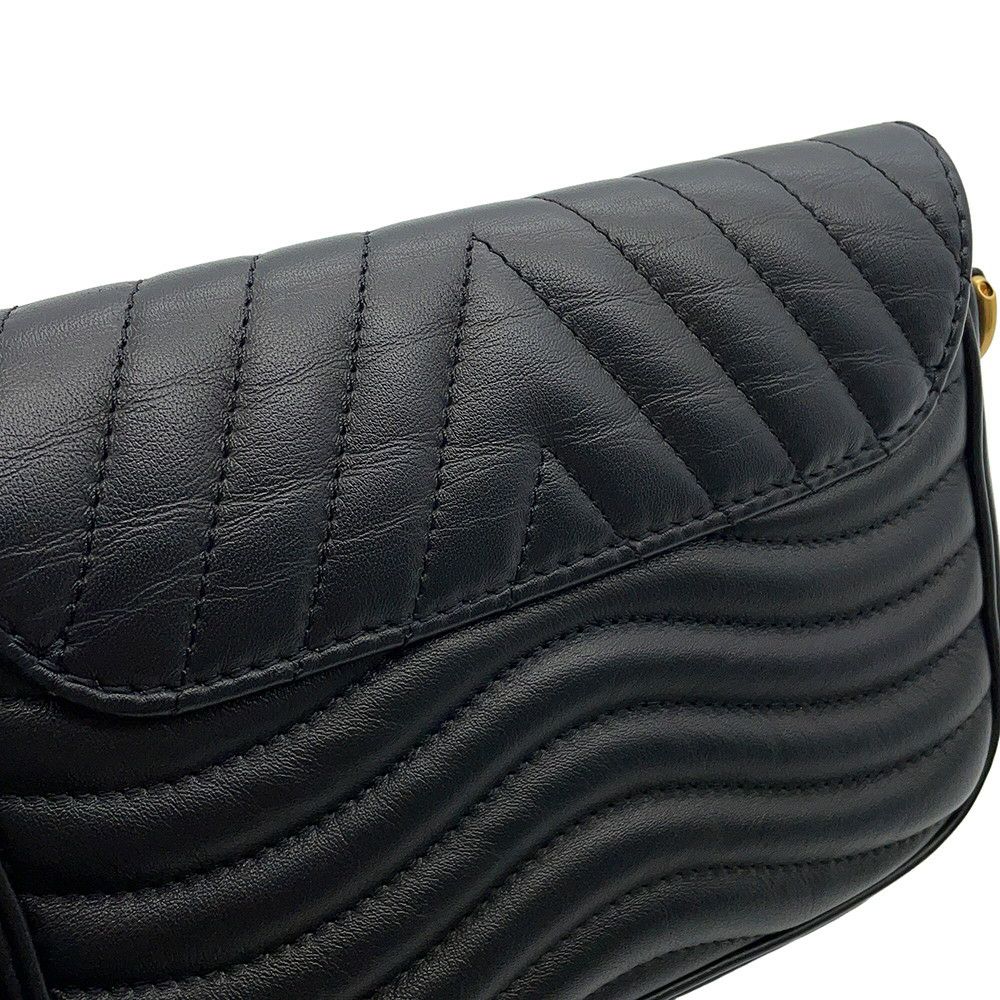 ルイヴィトン ショルダーバッグ カーフレザー ミュルティ・ポシェット M56461 LOUIS VUITTON 2way ポーチ付き ブラック 黒