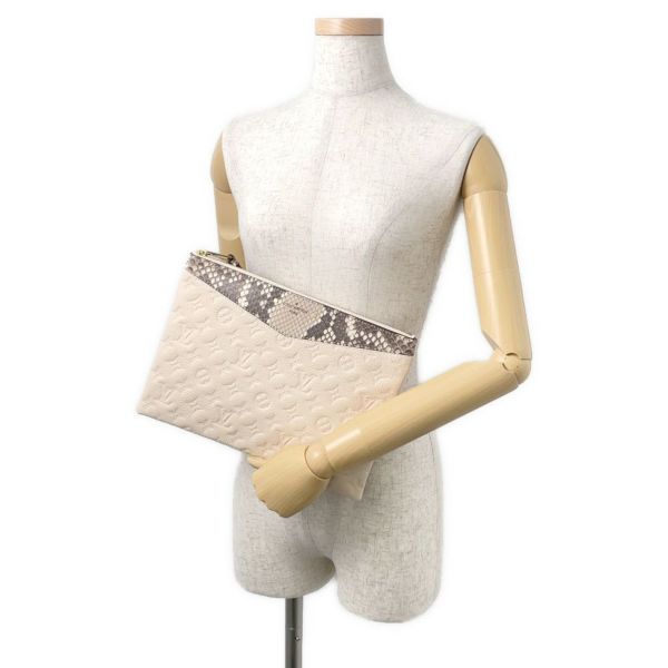 ルイヴィトン クラッチバッグ モノグラム・アンプラント/パイソン デイリーポーチ N96321 LOUIS VUITTON