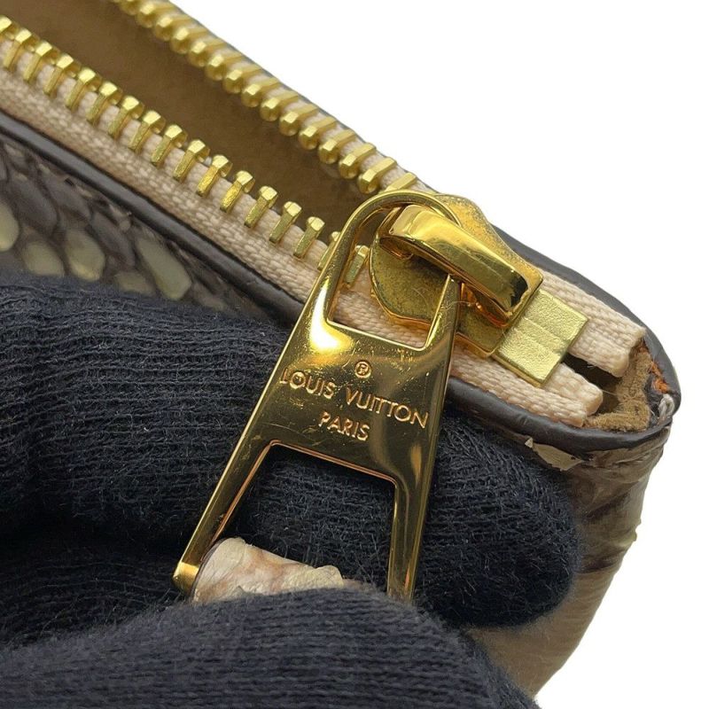 ルイヴィトン クラッチバッグ モノグラム・アンプラント/パイソン デイリーポーチ N96321 LOUIS VUITTON