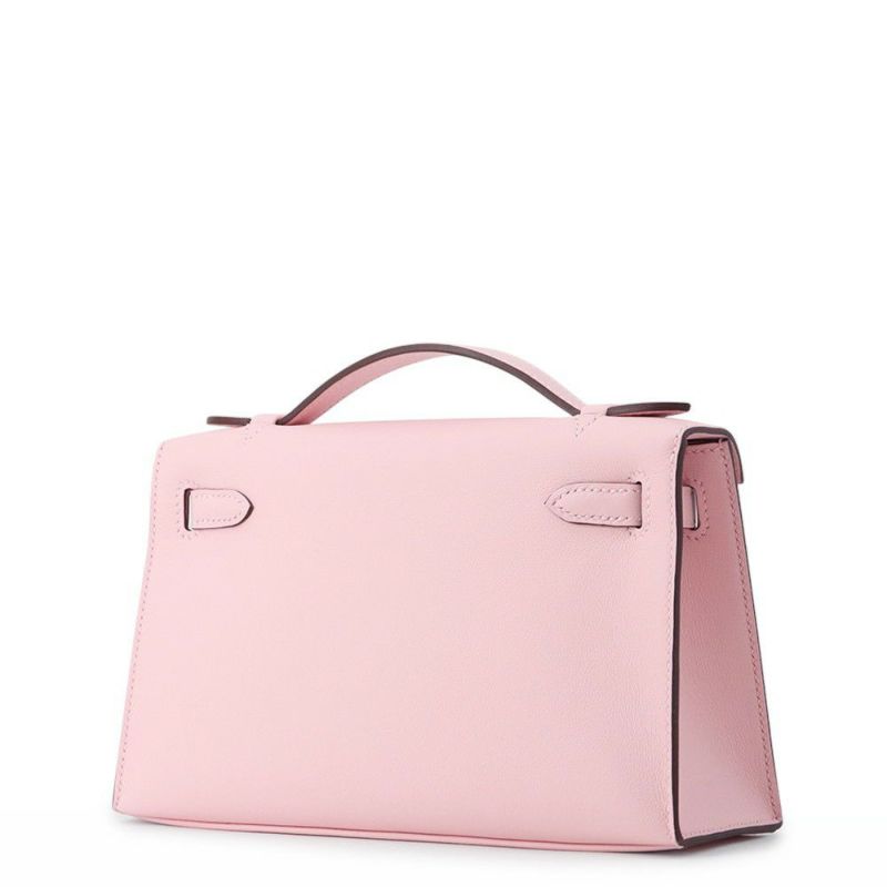 エルメス ハンドバッグ ポシェットケリー ローズサクラ/シルバー金具 スイフト K刻印