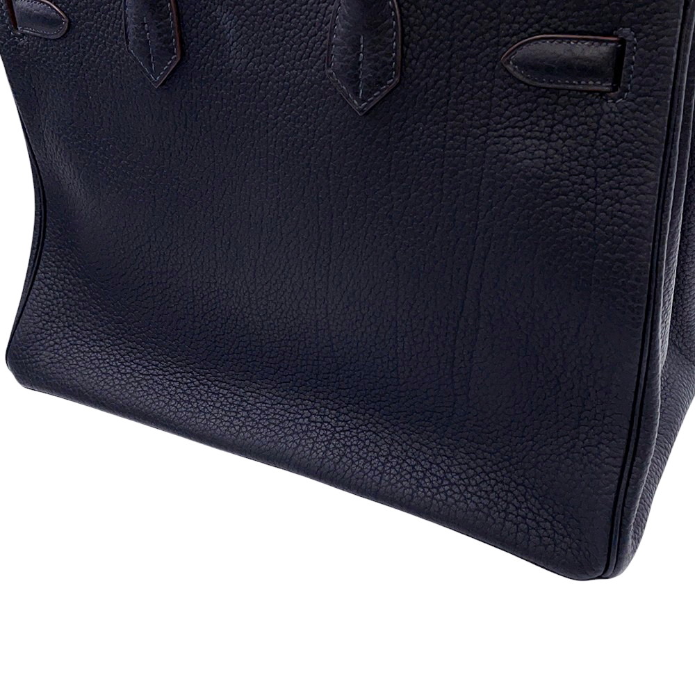 エルメス バーキン35 クラブ ブルーインディゴ/ルージュカザック/フォーブ/シルバー金具 フィヨルド/ヴォーバレニア/オットマン □Q刻印 HERMES Birkin