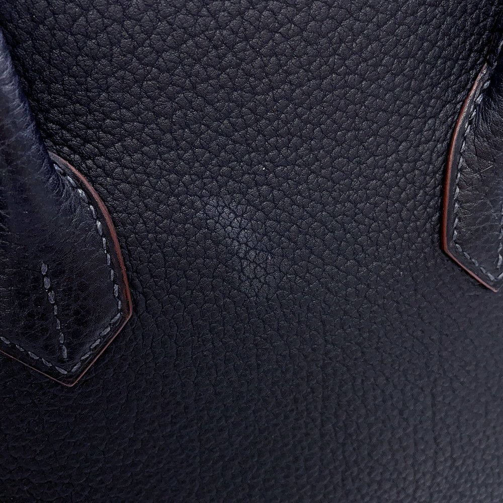 エルメス バーキン35 クラブ ブルーインディゴ/ルージュカザック/フォーブ/シルバー金具 フィヨルド/ヴォーバレニア/オットマン □Q刻印 HERMES Birkin