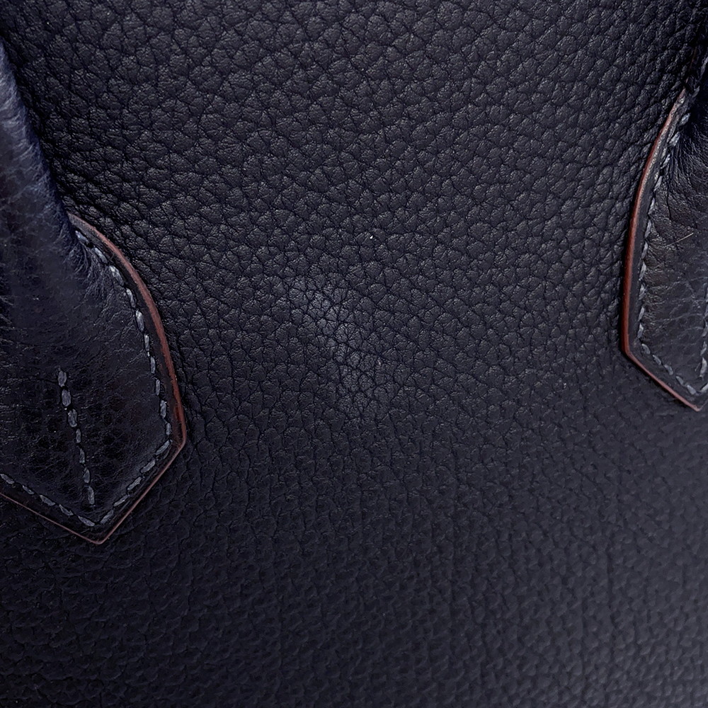 エルメス バーキン35 クラブ ブルーインディゴ/ルージュカザック/フォーブ/シルバー金具 フィヨルド/ヴォーバレニア/オットマン □Q刻印 HERMES Birkin