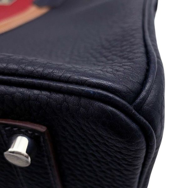 エルメス バーキン35 クラブ ブルーインディゴ/ルージュカザック/フォーブ/シルバー金具 フィヨルド/ヴォーバレニア/オットマン □Q刻印 HERMES Birkin