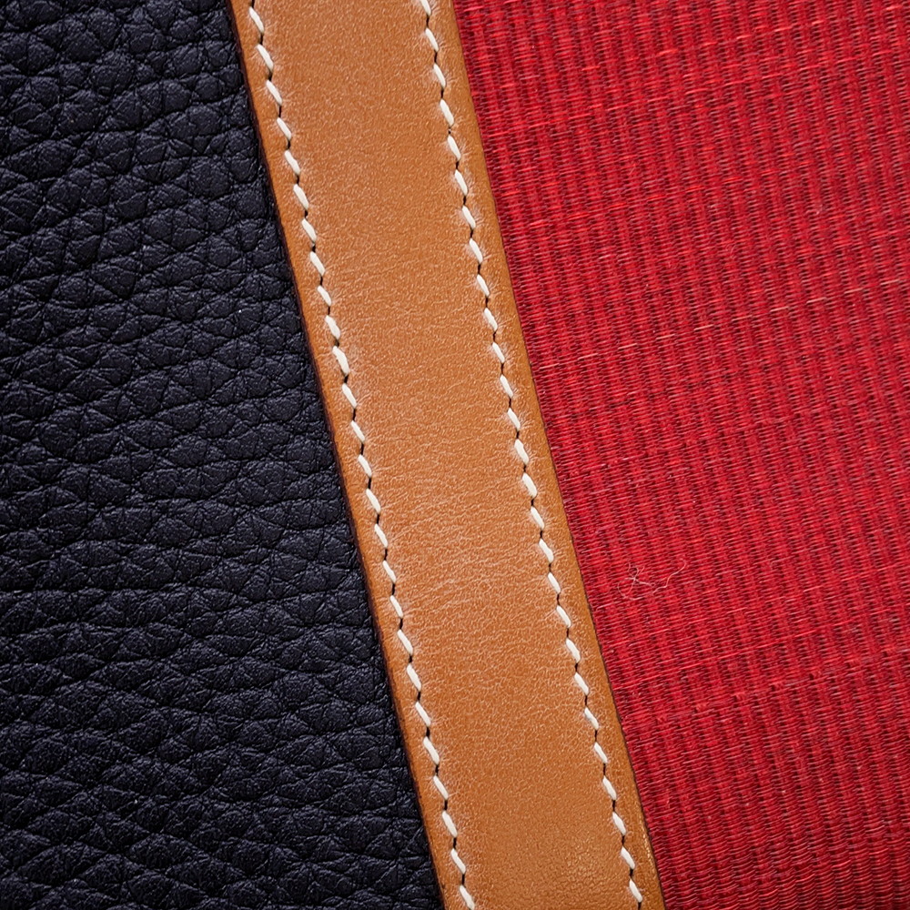 エルメス バーキン35 クラブ ブルーインディゴ/ルージュカザック/フォーブ/シルバー金具 フィヨルド/ヴォーバレニア/オットマン □Q刻印 HERMES Birkin