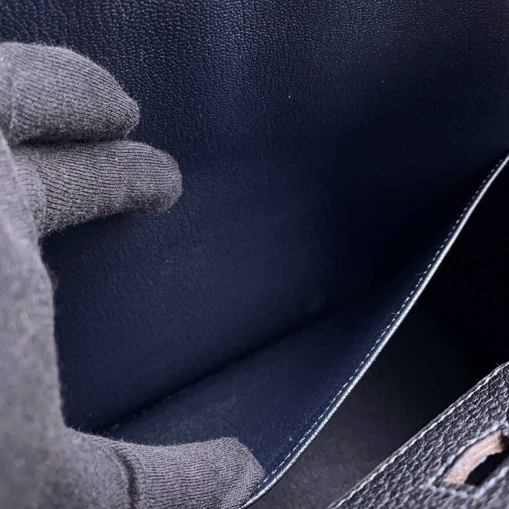 エルメス バーキン35 クラブ ブルーインディゴ/ルージュカザック/フォーブ/シルバー金具 フィヨルド/ヴォーバレニア/オットマン □Q刻印 HERMES Birkin