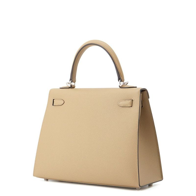 エルメス ハンドバッグ ケリー25 外縫い プシエール/シルバー金具 エプソン K刻印 2wayショルダー