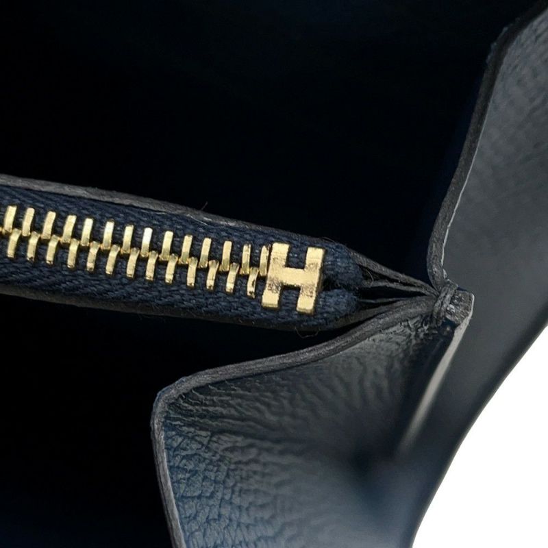 エルメス 長財布 コンスタンス トゥーゴー サングル・コルダージュ ディープブルー/ゴールド金具 エプソン W刻印