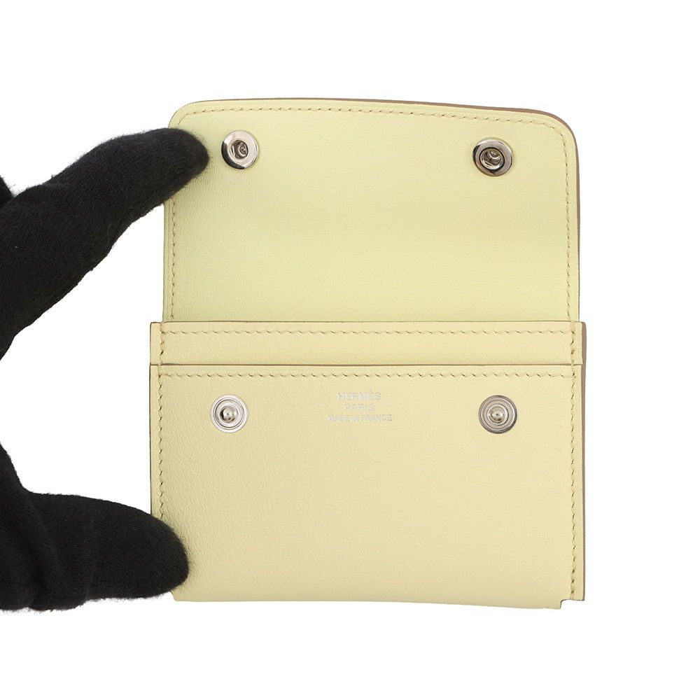 エルメス カードケース エルメスナップ カードケース ジョーヌミルトン/ラッカー金具 スイフト W刻印