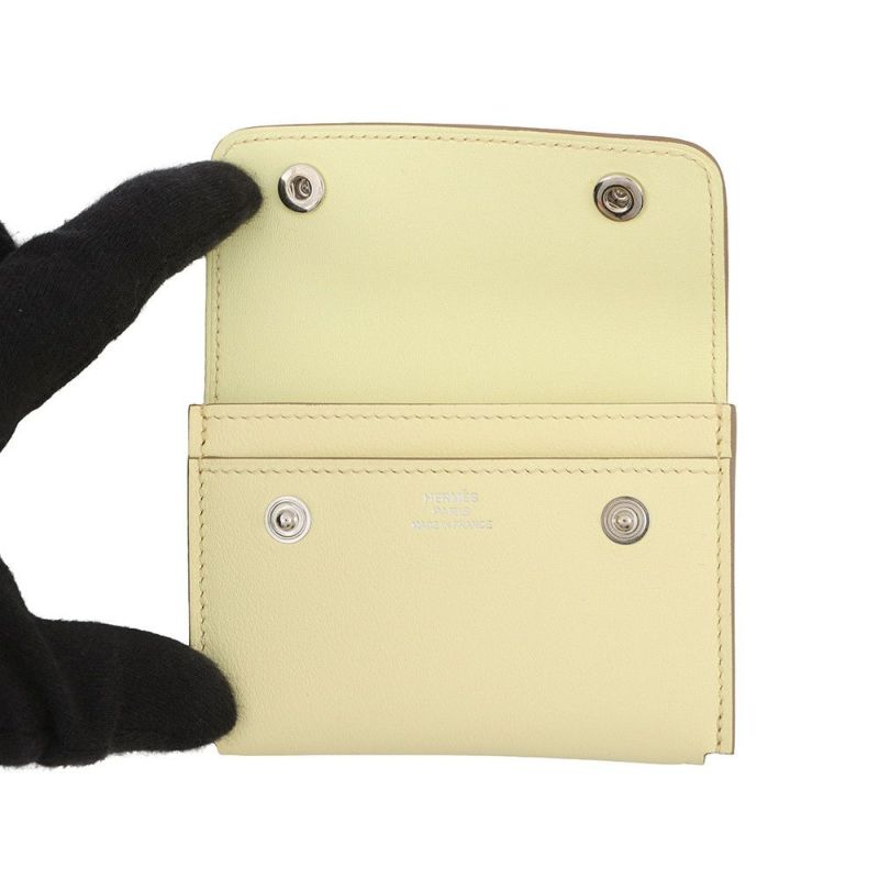 エルメス カードケース エルメスナップ カードケース ジョーヌミルトン/ラッカー金具 スイフト W刻印