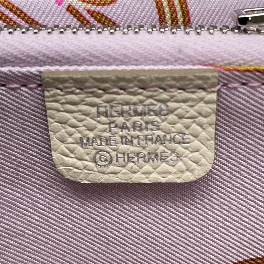 エルメス コインケース アザップ コンパクト シルクイン ナタ/シルバー金具 エプソン U刻印