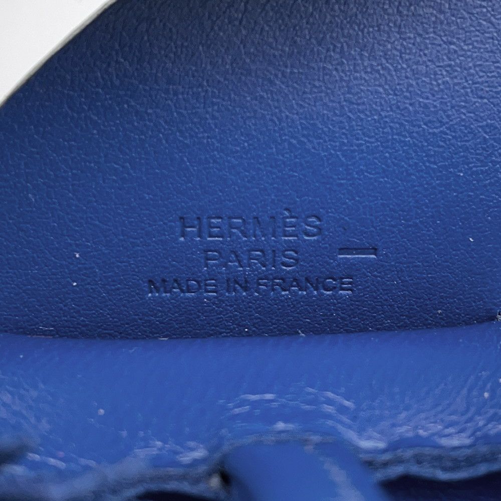 エルメス バッグチャーム ロデオ ペガサス タッチ ブルーフランス ラムスキン/リザード U刻印