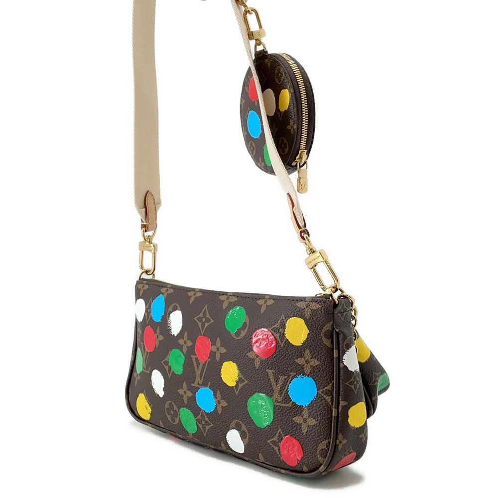 ルイヴィトン ショルダーバッグ モノグラム/ペインティッド ドット ミュルティ・ポシェット・アクセソワール M46385 草間彌生