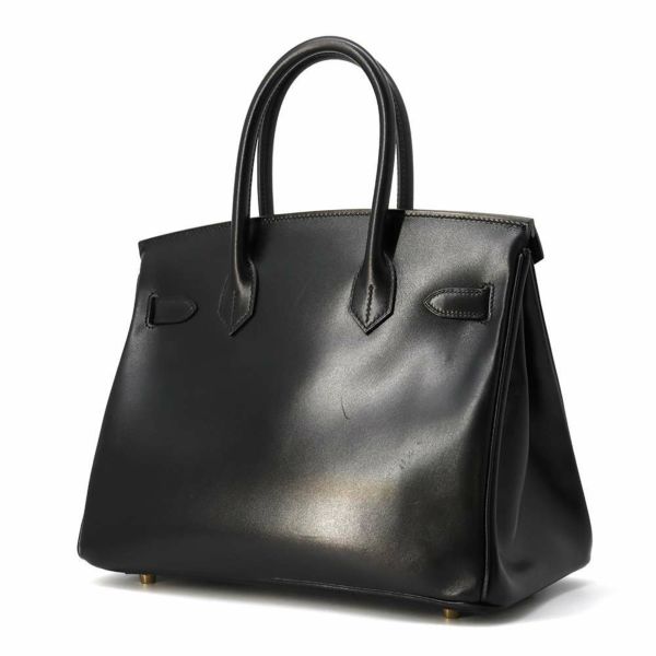 エルメス バーキン30 ブラック/ゴールド金具 ボックスカーフ D刻印 HERMES Birkin ハンドバッグ 黒