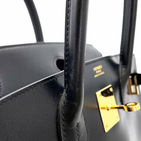 エルメス バーキン30 ブラック/ゴールド金具 ボックスカーフ D刻印 HERMES Birkin ハンドバッグ 黒