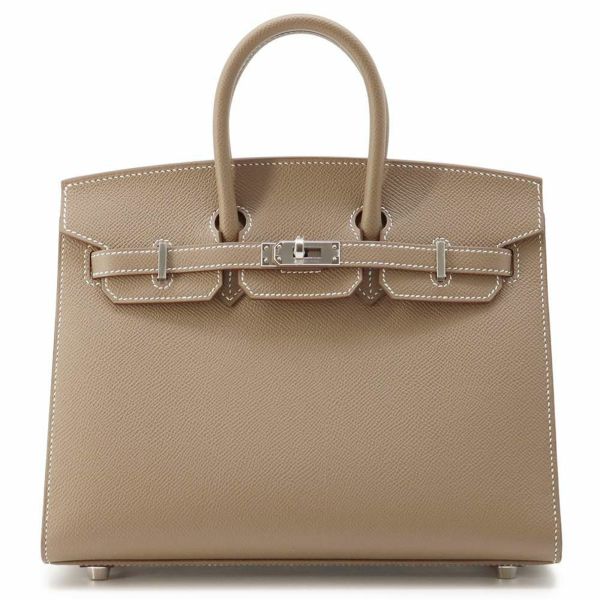 エルメス バーキン25 セリエ エトゥープ/シルバー金具 エプソン B刻印 HERMES Birkin ハンドバッグ