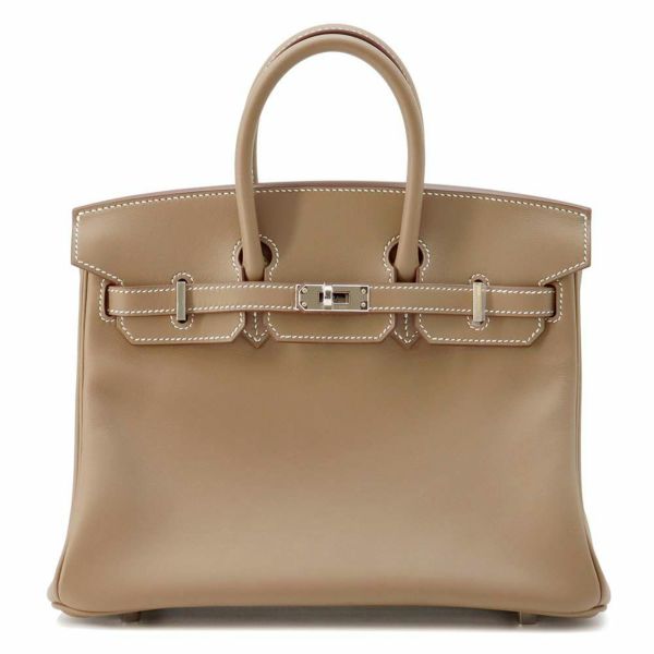 エルメス バーキン25 エトゥープ/シルバー金具 スイフト W刻印 HERMES Birkin ハンドバッグ