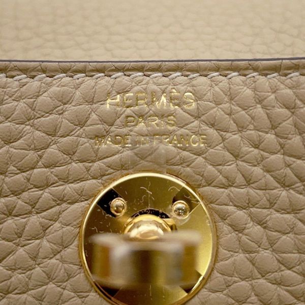 エルメス リンディ ミニ ヴェルソ トレンチ/エトゥープ/ゴールド金具 トリヨンクレマンス K刻印 2wayショルダー