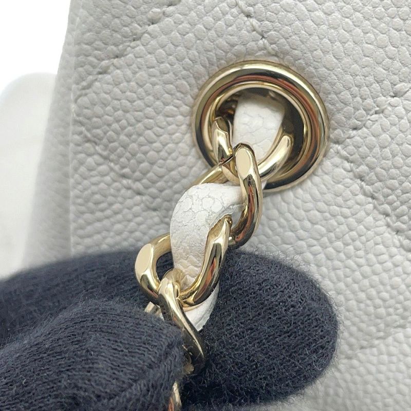 シャネル リュック マトラッセ ココマーク マルチポケット キャビアスキン AS4399 バックパック バッグ 白