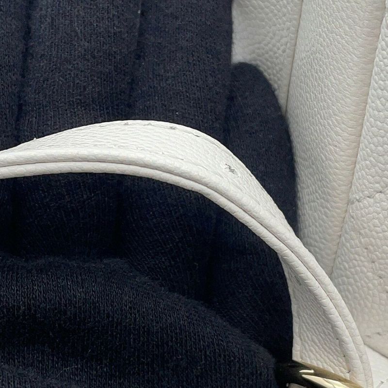 シャネル リュック マトラッセ ココマーク マルチポケット キャビアスキン AS4399 バックパック バッグ 白