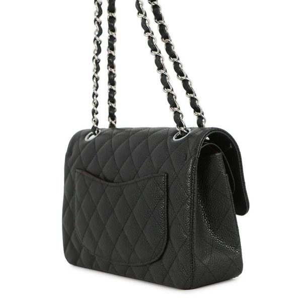 シャネル チェーンショルダーバッグ マトラッセ23 ココマーク ダブルチェーン キャビアスキン A01113 CHANEL 黒