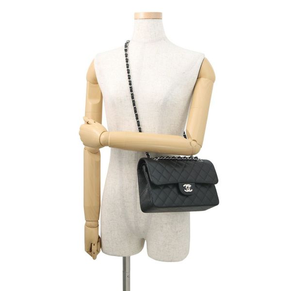 シャネル チェーンショルダーバッグ マトラッセ23 ココマーク ダブルチェーン キャビアスキン A01113 CHANEL 黒