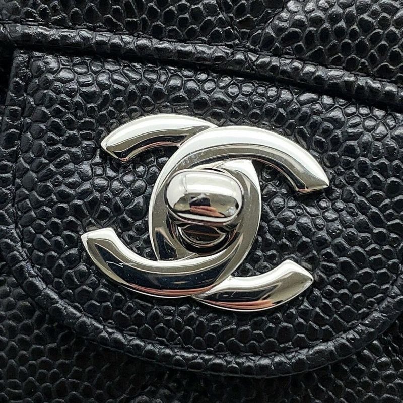 シャネル チェーンショルダーバッグ マトラッセ23 ココマーク ダブルチェーン キャビアスキン A01113 CHANEL 黒