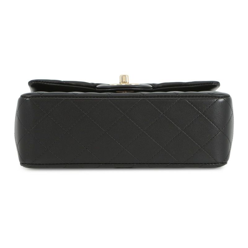 シャネル チェーンショルダーバッグ マトラッセ ココマーク トップハンドル ミニ ラムスキン AS2431 CHANEL 黒