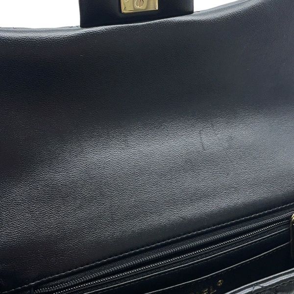 シャネル チェーンショルダーバッグ マトラッセ ココマーク トップハンドル ミニ ラムスキン AS2431 CHANEL 黒