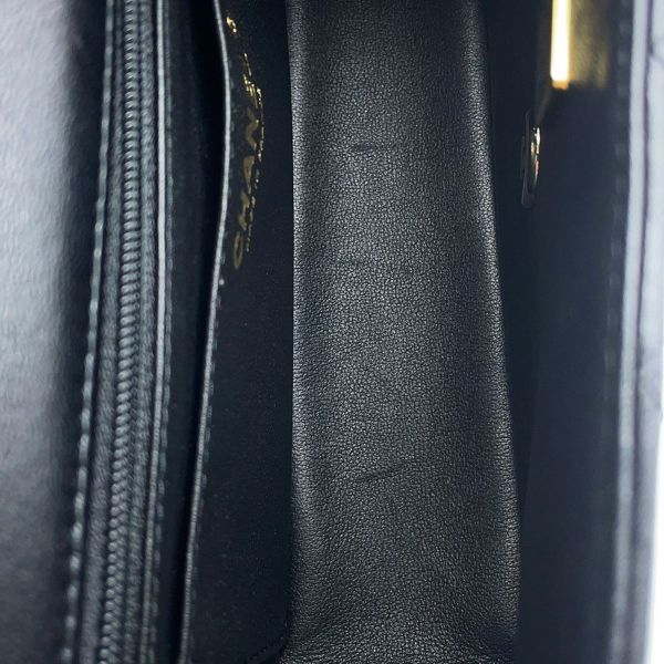 シャネル チェーンショルダーバッグ マトラッセ ココマーク トップハンドル ミニ ラムスキン AS2431 CHANEL 黒