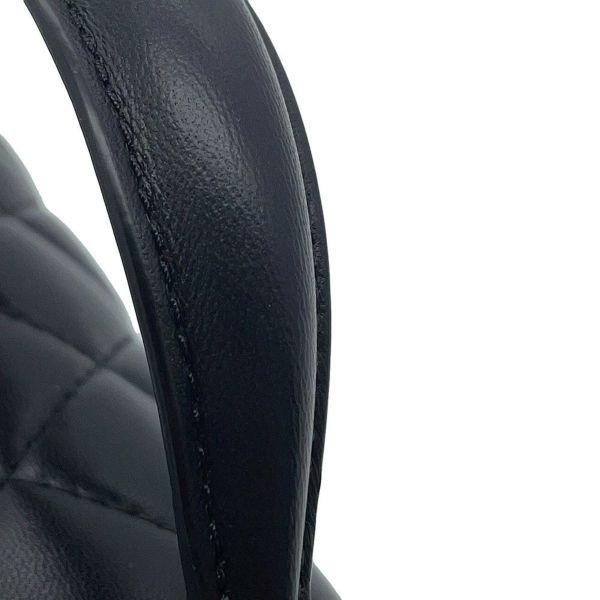 シャネル チェーンショルダーバッグ マトラッセ ココマーク トップハンドル ミニ ラムスキン AS2431 CHANEL 黒