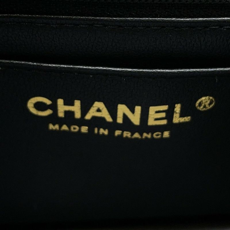 シャネル チェーンショルダーバッグ マトラッセ ココマーク トップハンドル ミニ ラムスキン AS2431 CHANEL 黒